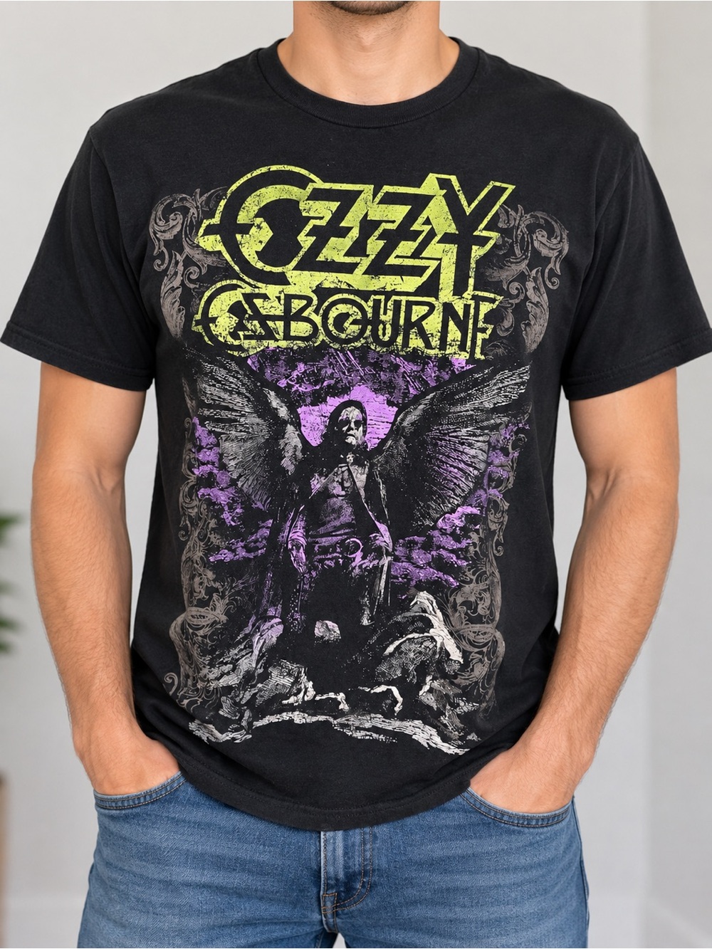 Ozzy Osbourne Graphic Tee Men’s M Black Heavy Metal Rock Band Shirt